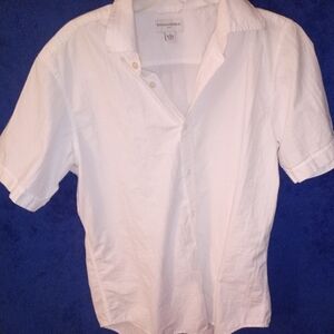 Banana Republic White Casual Button Down Shirt Versatile Cotton